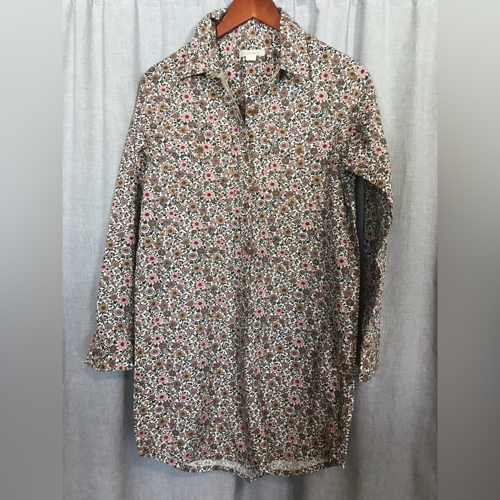 Floral Outerknown Prospect Shirt Dress Salt Quinn Organic Cotton XS